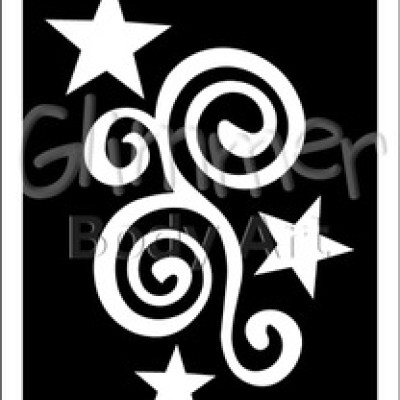 Glitter tattoo 017 Star Swirl Pack Of 5 